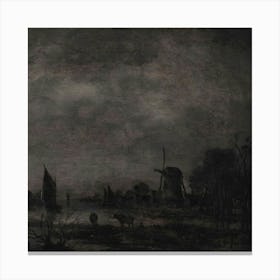 Landscape With Windmills Canvas Print