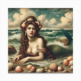 Victorian mermaid Canvas Print