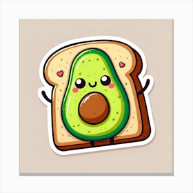 Avocado Sticker 4 Canvas Print