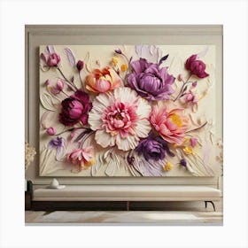 Peony Flower Painting Canvas Print