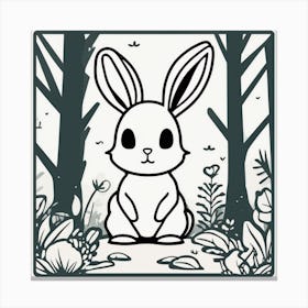 Rabbit In The Woods 59 Canvas Print