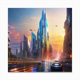 Futuristic City 92 Canvas Print