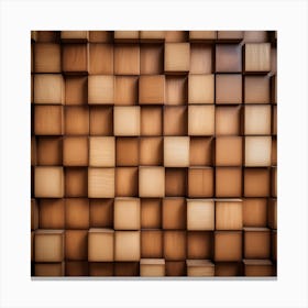 Wooden Cubes Wall Canvas Print