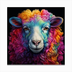 Colourful Rainbow Sheep Canvas Print