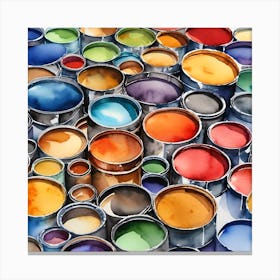 Many Paint Cans Canvas Print