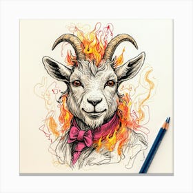 Goat In Flames 17 Canvas Print