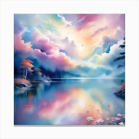 Sunset Over The Lake Canvas Print