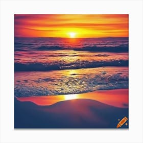 Sunset At The Beach 1 Canvas Print