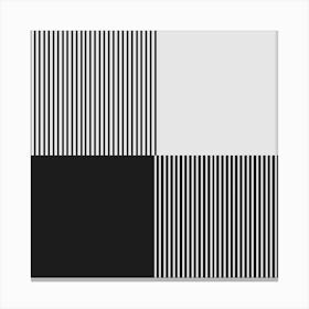 Abstract Minimalist Black And White Stripes Canvas Print