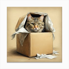 Cat In A Box 17 Canvas Print