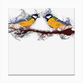 Water Splash Art Birds Finch Bird Canvas Print