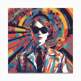 New Poster For Ray Ban Speed, In The Style Of Psychedelic Figuration, Eiko Ojala, Ian Davenport, Sci (12) Canvas Print