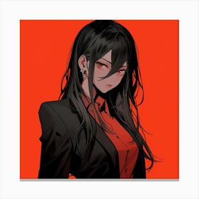 Anime Girl With Black Hair 1 Canvas Print
