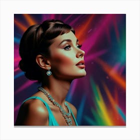 Audrey Hepburn colours Canvas Print