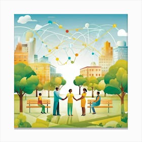 People In The Park Canvas Print