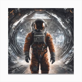 Space Man In Space Suit Canvas Print