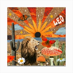 Leo Collage Canvas Print