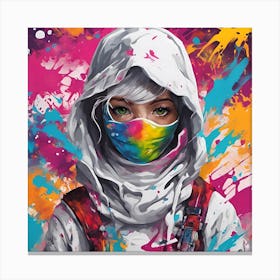 Girl In A Mask Canvas Print