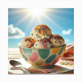 Ice Cream In A Bowl Canvas Print