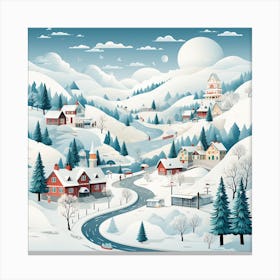 Winter Village for Christmas 1 Canvas Print