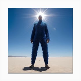 Blue Man In The Desert Canvas Print