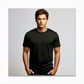 Mock Up Cotton Casual Wearable Printed Graphic Plain Fitted Loose Crewneck V Neck Sleeve (14) Canvas Print
