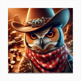 Cowboy Owl 2 Canvas Print