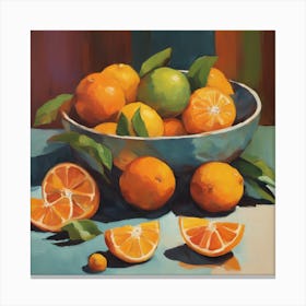 Oranges In A Bowl 1 Canvas Print