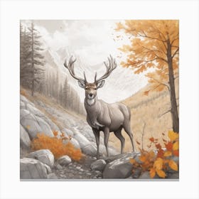 Deer In The Woods Canvas Print