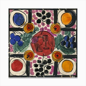 Table With Wine Matisse Style 2 Canvas Print