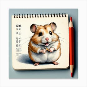 Hamster Calendar 3 Canvas Print