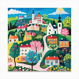 Kids Travel Illustration Vienna 3 Canvas Print