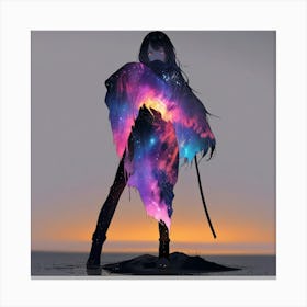 Girl With A Sword Canvas Print