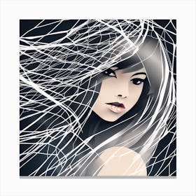 Girl With Long Hair Canvas Print