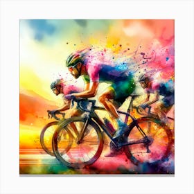 Of Cyclists Canvas Print