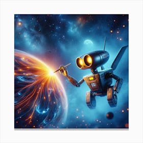 Robot In Space 1 Canvas Print