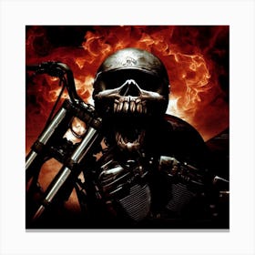 Motorcycle With A Skull Canvas Print