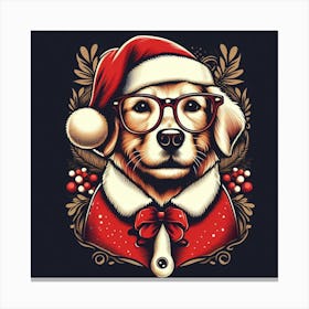 Golden Retriever Santa Canvas Print