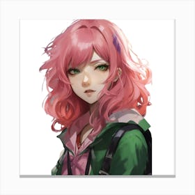 Pink Haired Girl Canvas Print