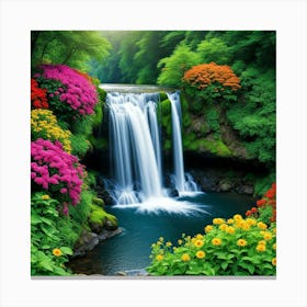 Waterfall In The Forest 24 Canvas Print