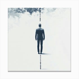 Man Walking On Chains Canvas Print