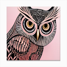 Rose Pink Owl Canvas Print