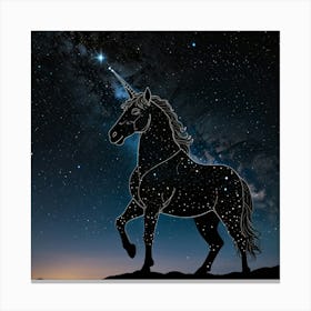 Unicorn In The Night Sky 1 Canvas Print