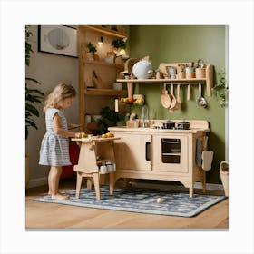 Modern Midmini Style Wooden Play Kitchen In The Mi (3) 2024 05 17t211128 Canvas Print