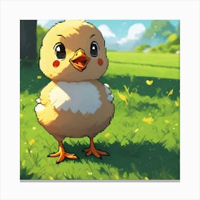 Chicken In The Grass 1 Canvas Print