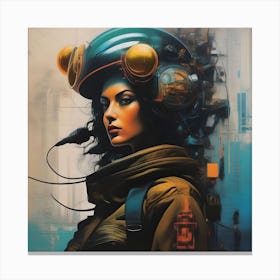 Cyberpunk Lady Canvas Print