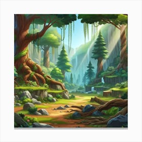 Cartoon Forest Canvas Print