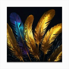 Gold Feathers Canvas Print