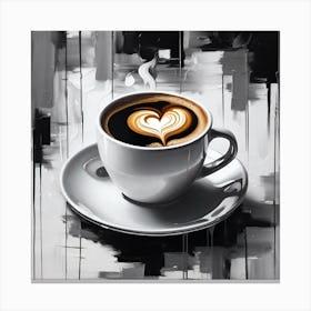 Coffee And Heart Canvas Print