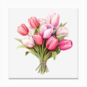 Bouquet Of Pink Tulips 5 Canvas Print